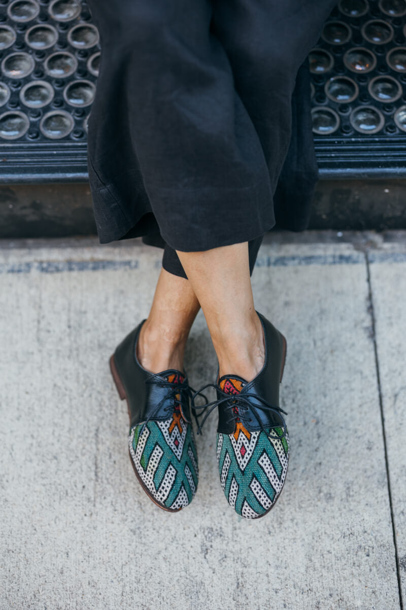 Women's Rug Oxfords 11 - One-of-a-kind Vintage Moroccan Rug Shoes - Size 6.5