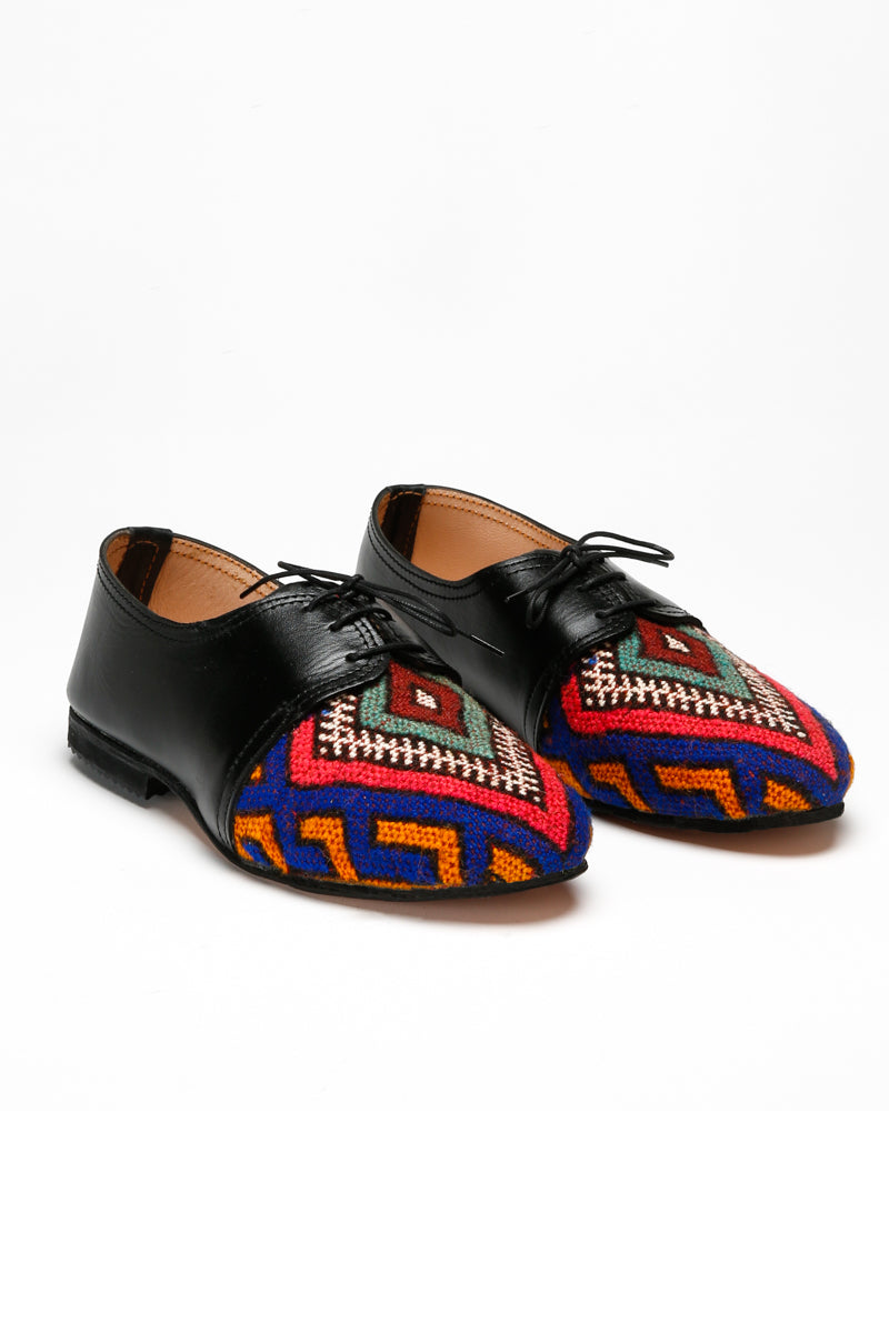 Women's Rug Oxfords 14 - One-of-a-kind Vintage Moroccan Rug Shoes - Size 7.5