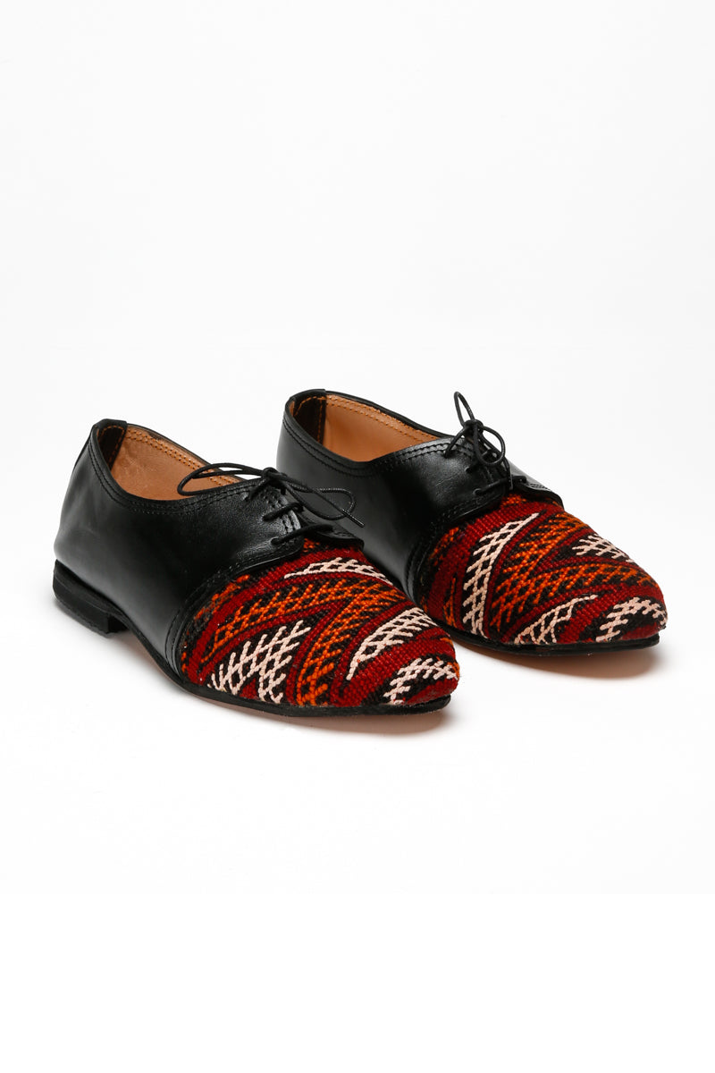 Women's Rug Oxfords 18 - One-of-a-kind Vintage Moroccan Rug Shoes - Size 7.5