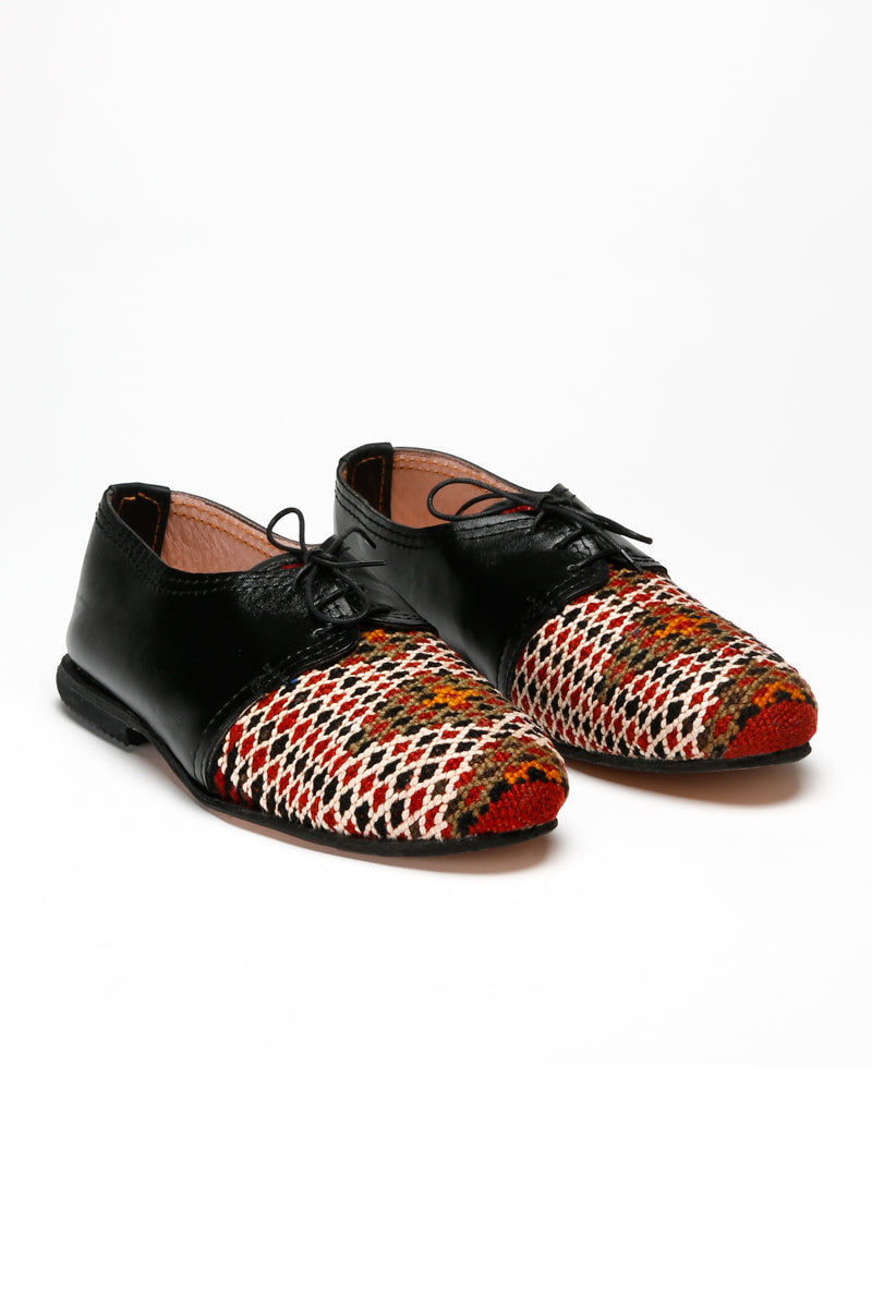 Women's Rug Oxfords 19 - One-of-a-kind Vintage Moroccan Rug Shoes - Size 7.5