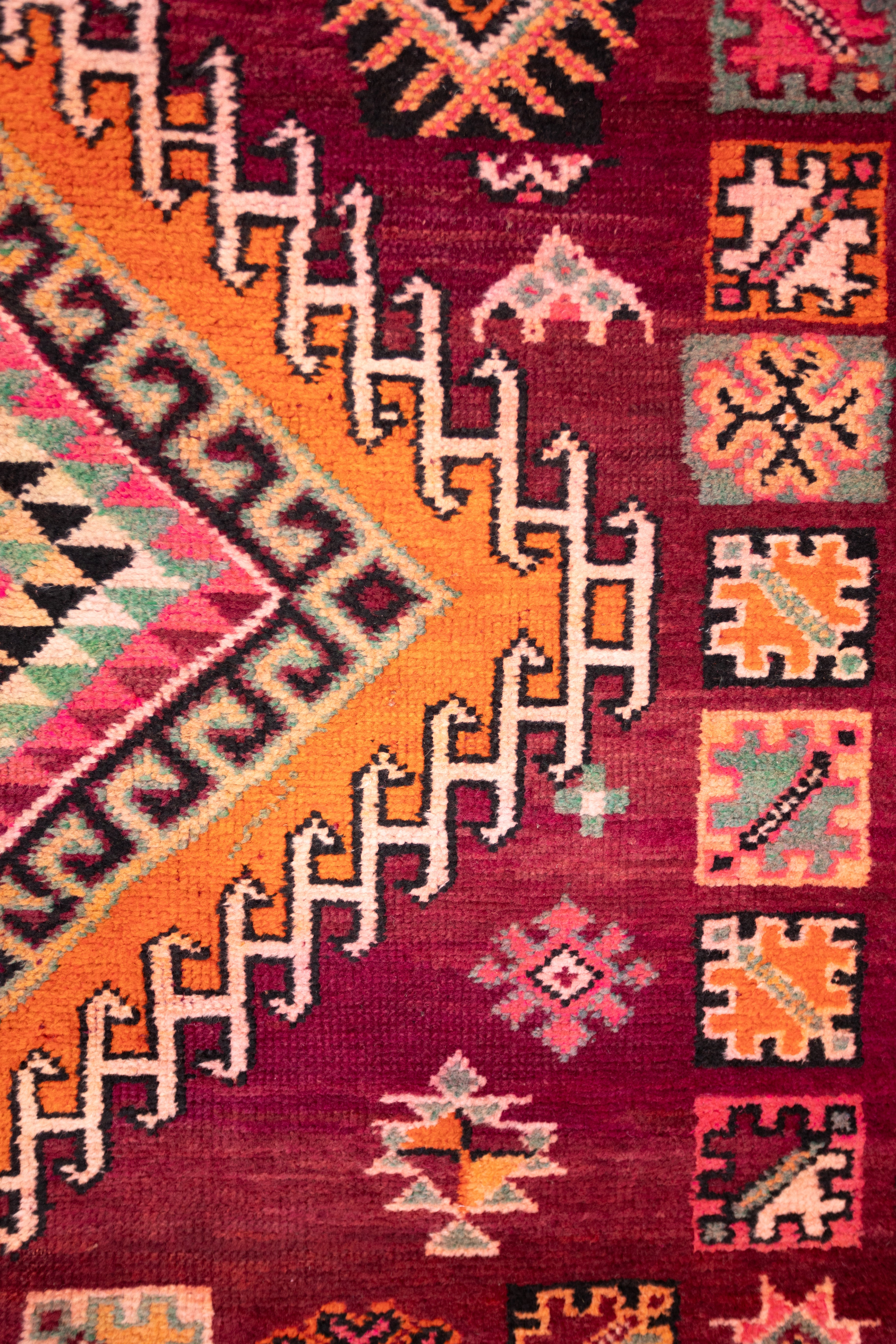 WELCOME - Vintage Wine Rehamna Moroccan Rug - 12'8 x 6'8