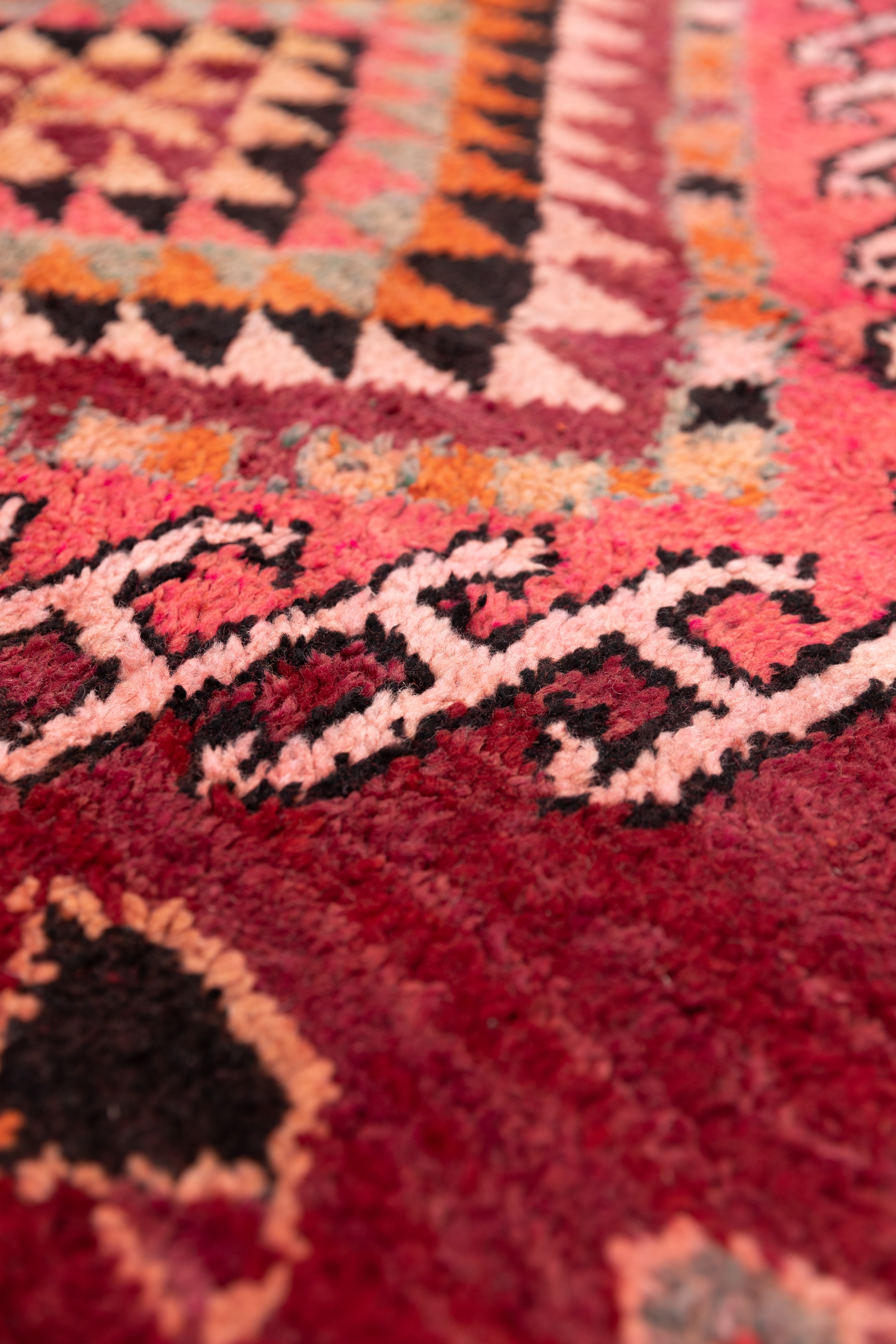 WELCOME - Vintage Wine Rehamna Moroccan Rug - 12'8 x 6'8