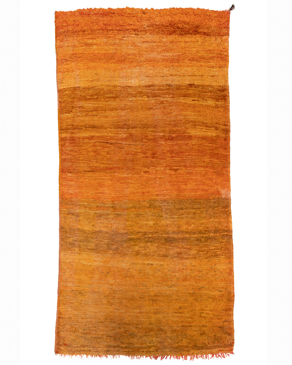 Turmeric Gold Yellow Ombré Vintage Beni Mguild Moroccan Rug - 11 x 5'6 ft