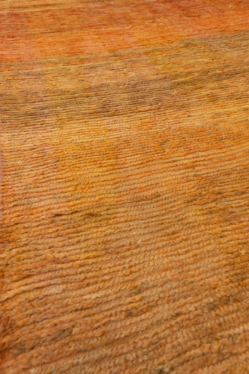 Turmeric Gold and Chartreuse Ombré Vintage Beni Mguild Moroccan Rug - 11 x 5'6 ft