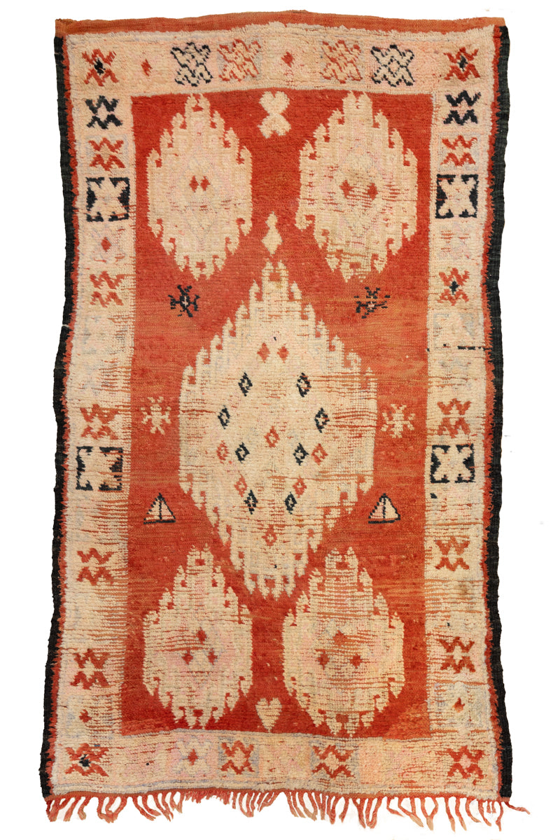 Rare Vintage Boujaad Moroccan Rug - mid 20th century