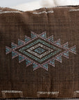 Dark Chocolate Brown Moroccan Sabra Lumbar Pillow - 25