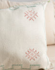 White Moroccan Sabra Lumbar Pillow - 27