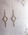 Pale Pink Embroidered Moroccan "Sabra Cactus Silk" Pillow - 51