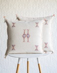 Set of 2 - White Embroidered Moroccan "Sabra Cactus Silk" Pillow - 110