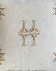 White Moroccan Sabra Cactus Silk Pillow - 112