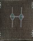 Dark Brown Moroccan Sabra Cactus Silk Pillow - 164