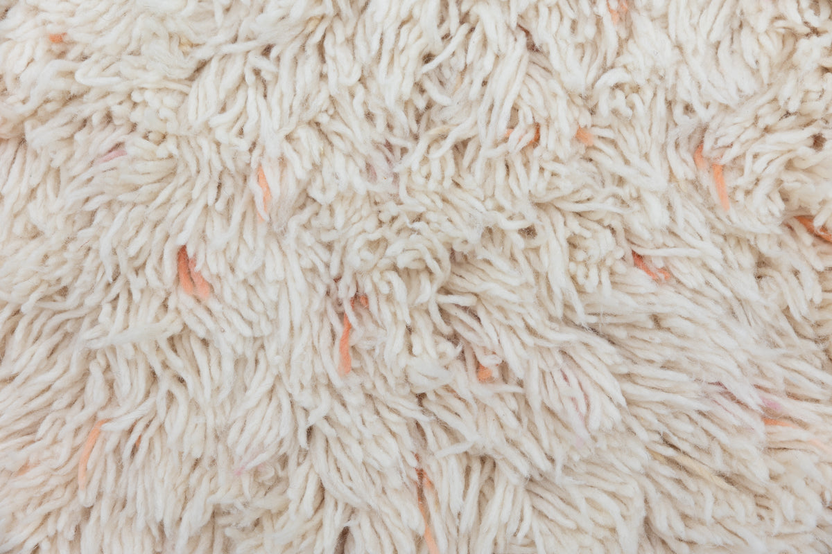 Mini Reversible Shag Moroccan Wool Rug - Peach & Pink Speckle - 2x3 ft