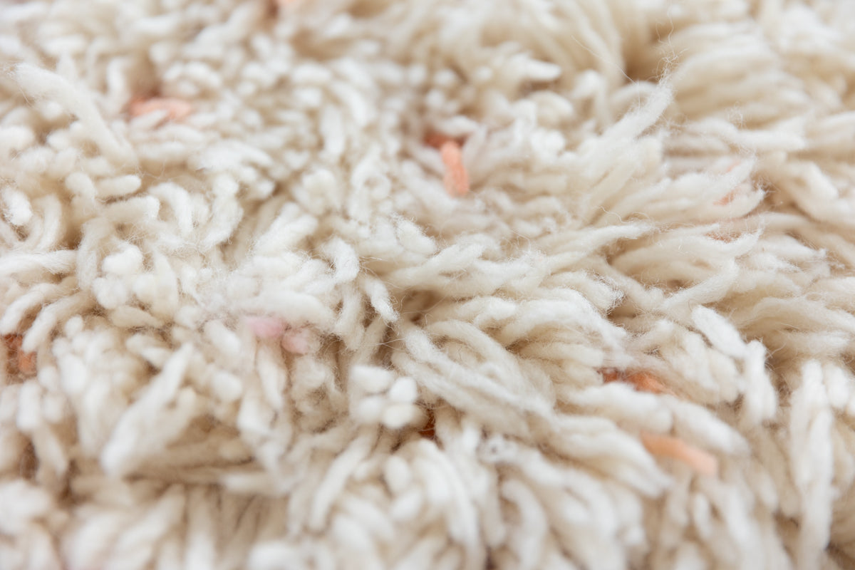 Mini Reversible Shag Moroccan Wool Rug - Peach & Pink Speckle - 2x3 ft