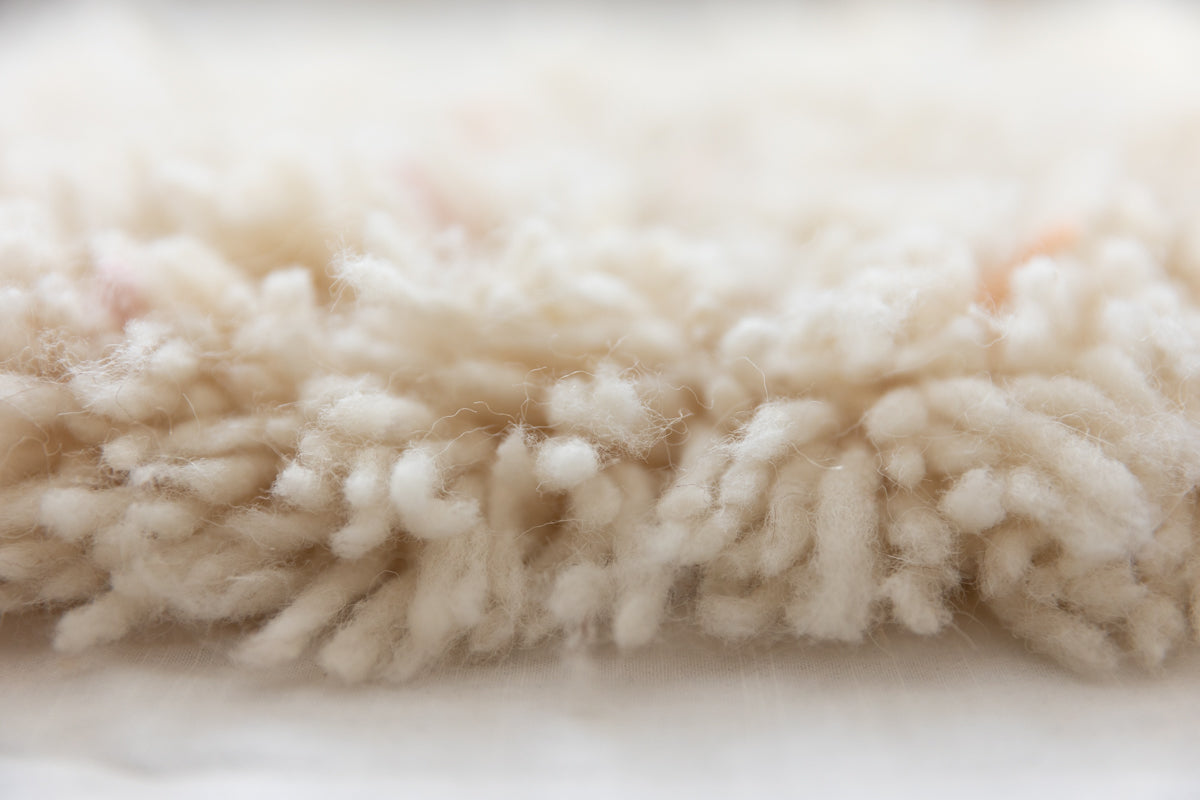 Mini Reversible Shag Moroccan Wool Rug - Peach & Pink Speckle - 2x3 ft