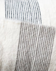 Wool Pom-Pom Lumbar Pillow - Brown Pinstripe
