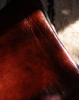 Cherrywood - Luxury Genuine Leather Cube Pouf - 20" x 14"inches