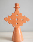 Chabi Chic Terracotta Orange Diamond Tadelakt Candle Holder - Available in 2 sizes
