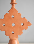 Chabi Chic Terracotta Orange Diamond Tadelakt Candle Holder - Available in 2 sizes