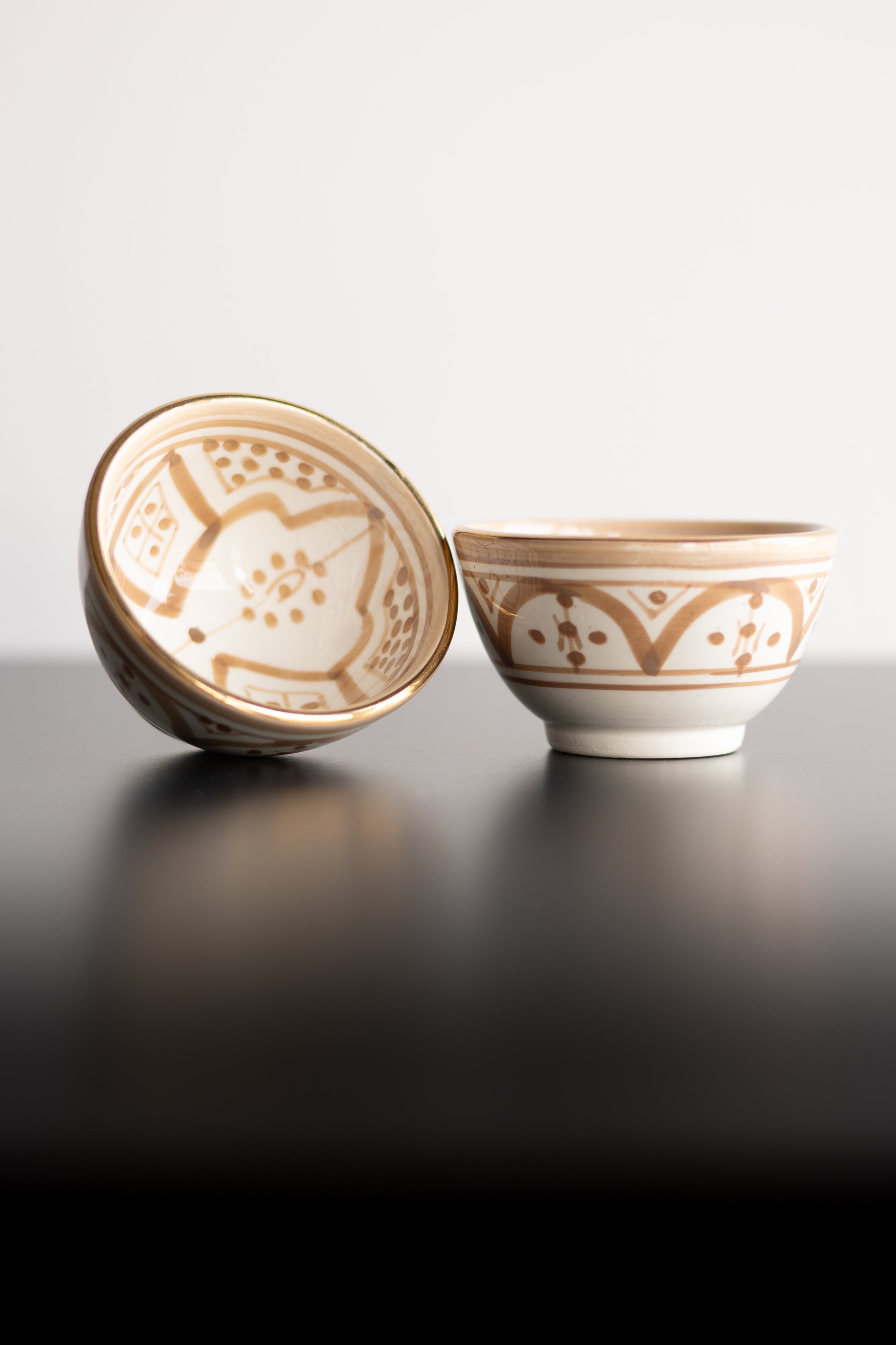 Set of 2 - Hand-painted Zwak Mini Snack Bowls - Sahara