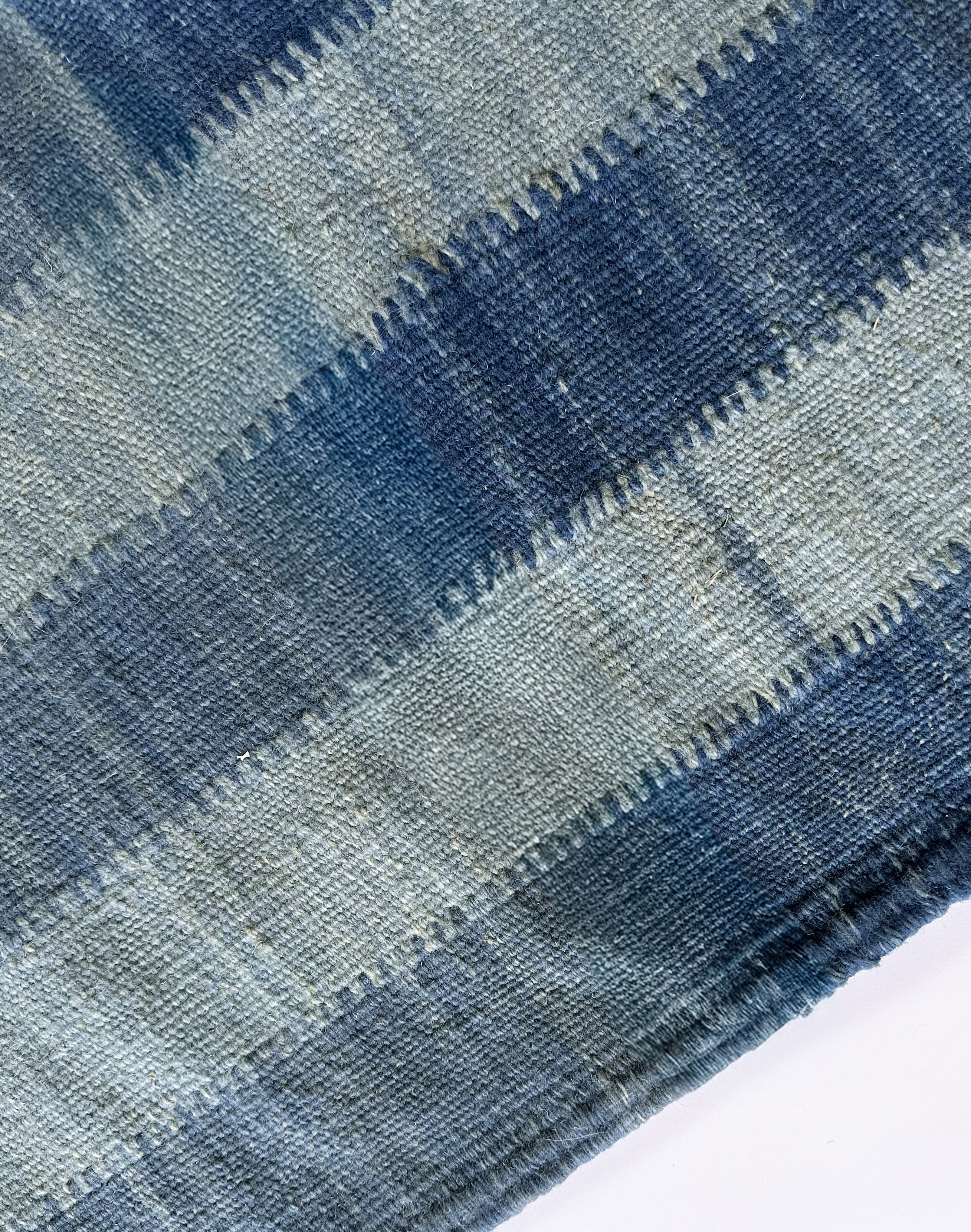 Striped Flatweave Moroccan Kilim Rug (Made-to-order) - Indigo