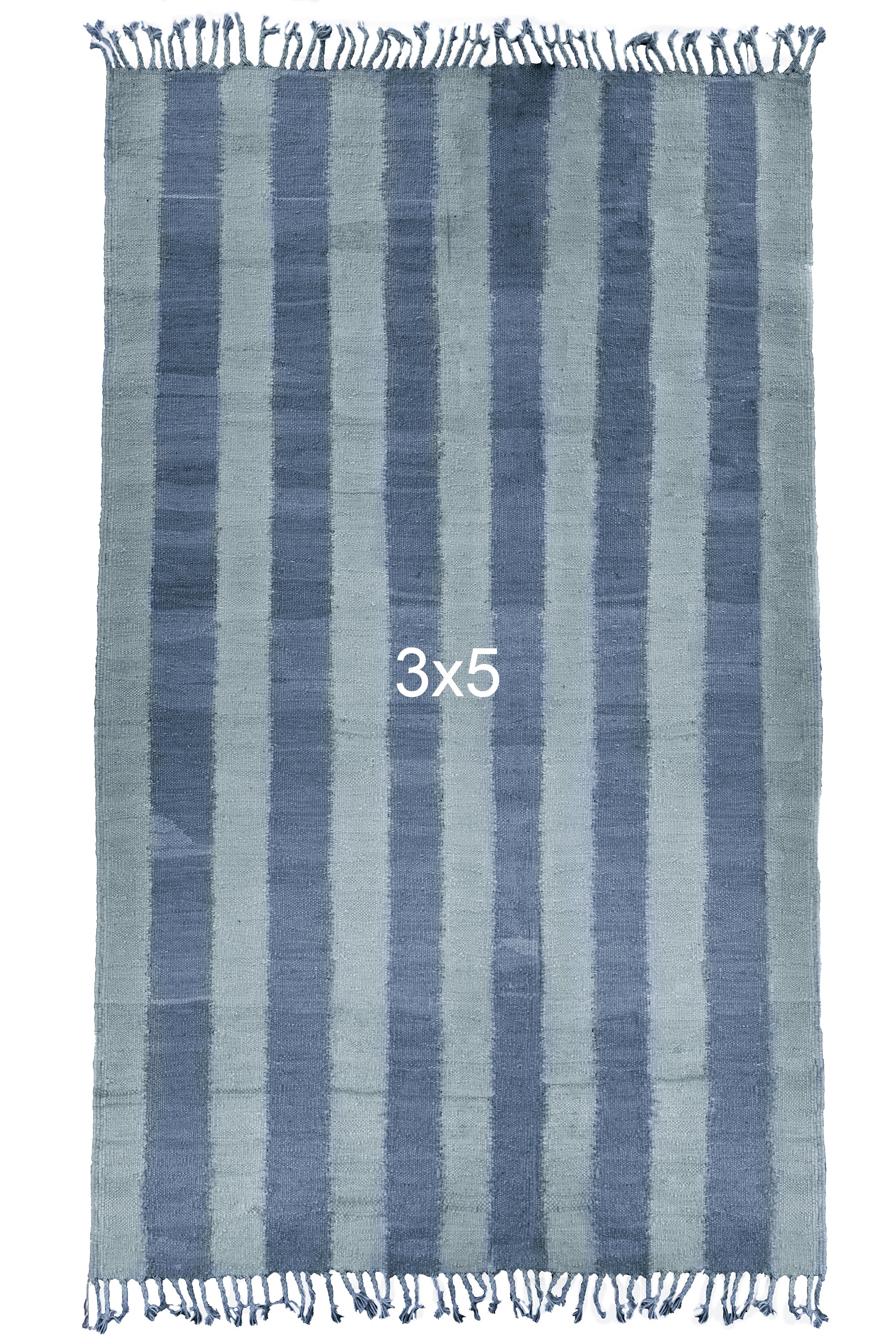 Striped Flatweave Moroccan Kilim Rug (Made-to-order) - Indigo