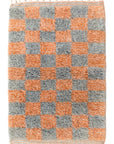 Slate & Terracotta Beni Mini Moroccan Wool Rug - 2x3 ft