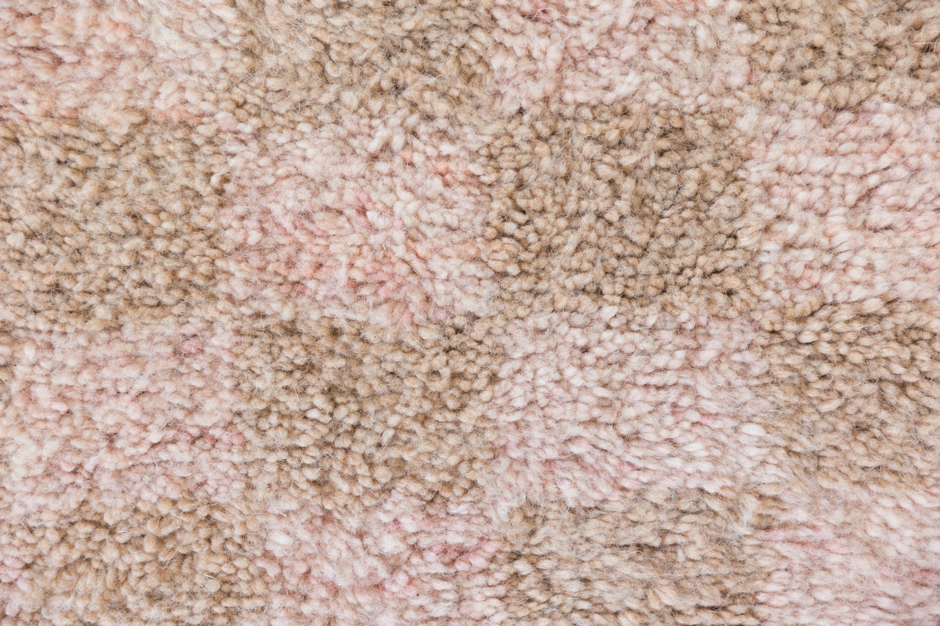 Pink + Tan Checkerboard Moroccan Rug - 4'2" x 6'5"
