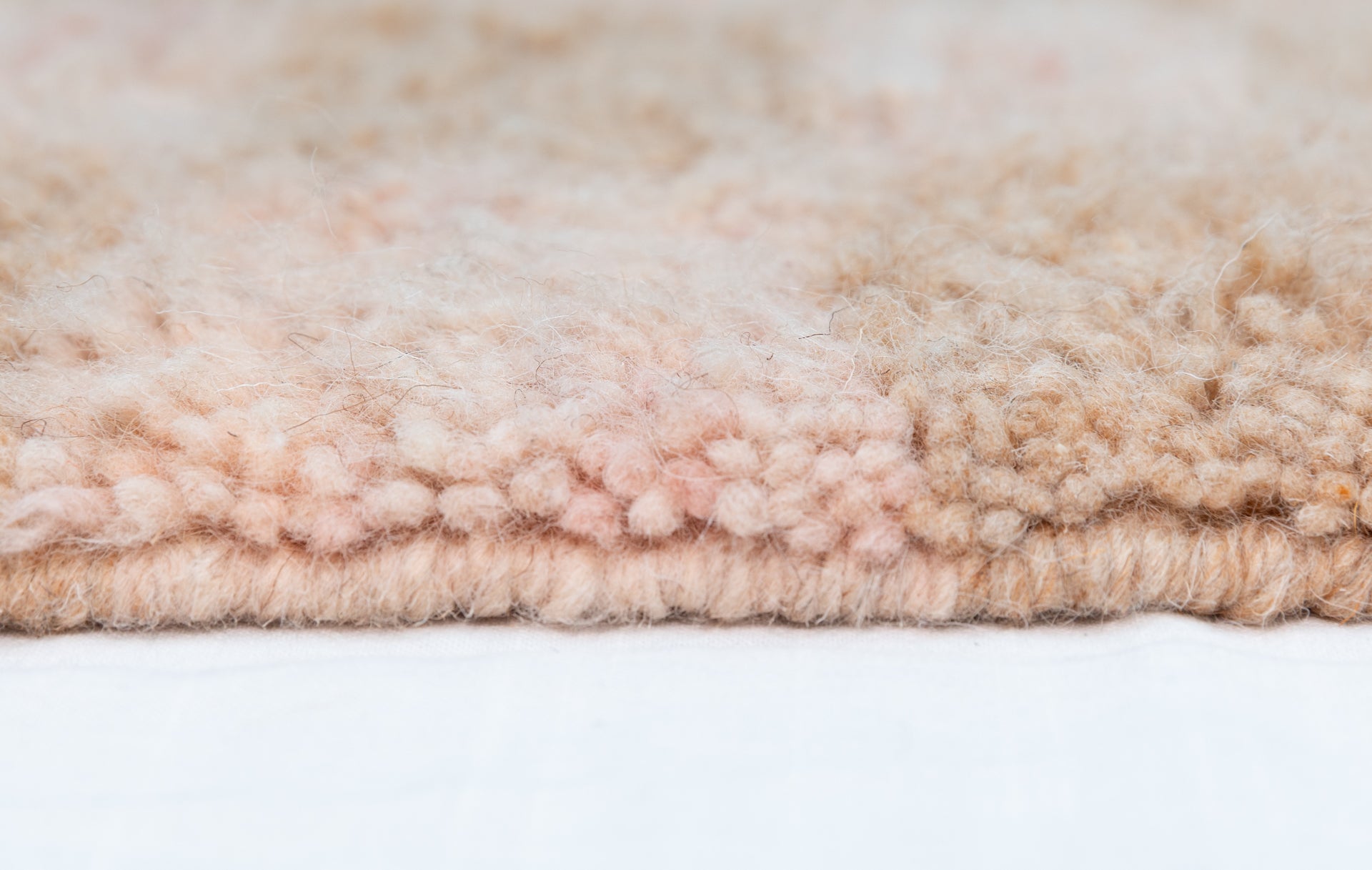 Pink + Tan Checkerboard Moroccan Rug - 4'2" x 6'5"