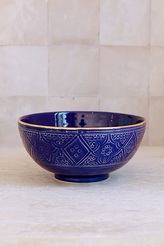 Chabi Chic Majorelle Blue Empreinte Bowls - Available in 3 sizes