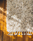 Mini Reversible Shag Moroccan Wool Rug - Blue & Grey Speckle - 2x3 ft