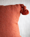 20" Moroccan Pom Pom Pillow - Tomato