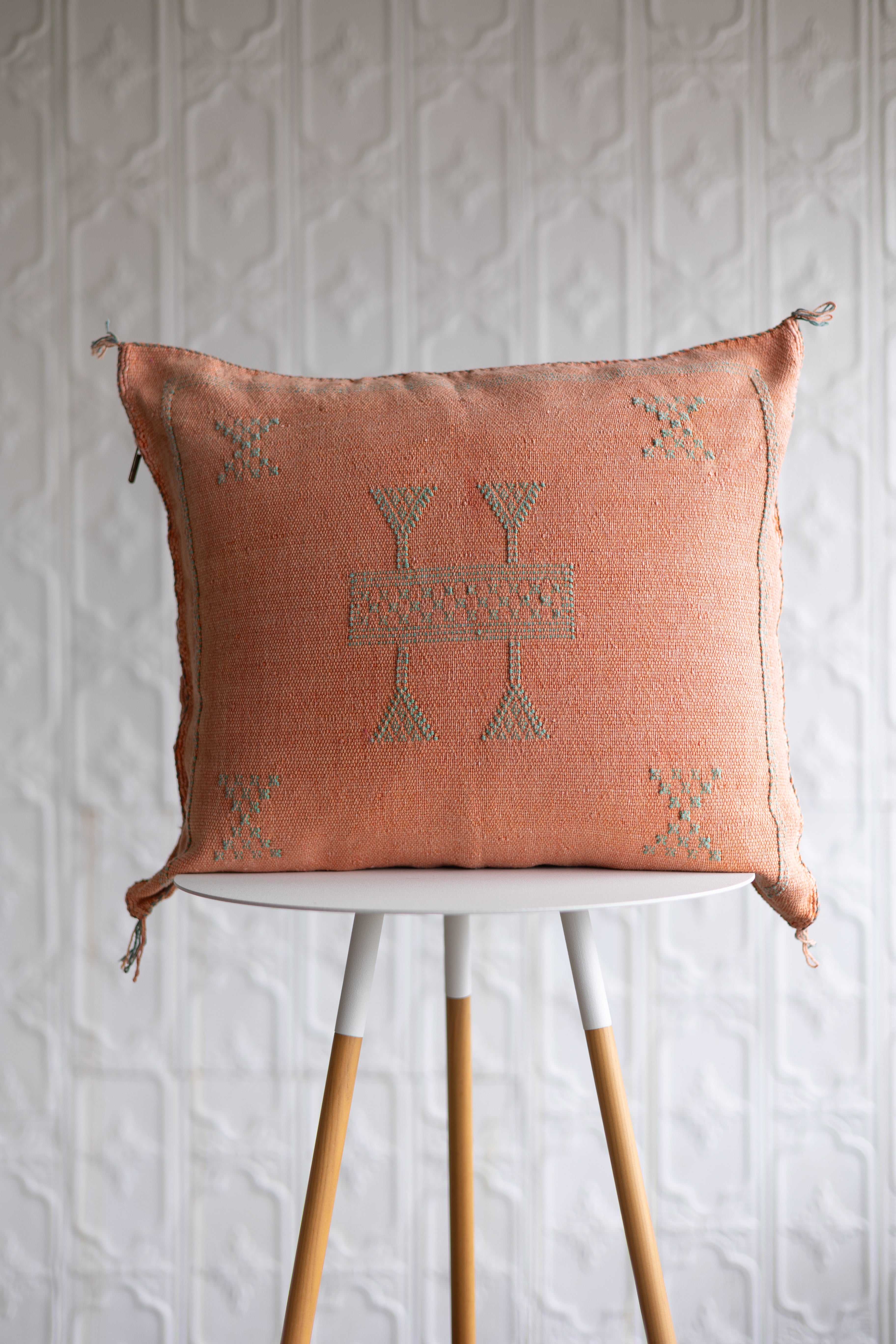 pillow cactus Set of 2 - Coral Embroidered Moroccan 