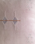 Set of 2 - Pale Pink Embroidered Moroccan "Sabra Cactus Silk" Pillow - 75