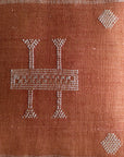 Set of 2 - Brick Embroidered Moroccan "Sabra Cactus Silk" Pillow - 79