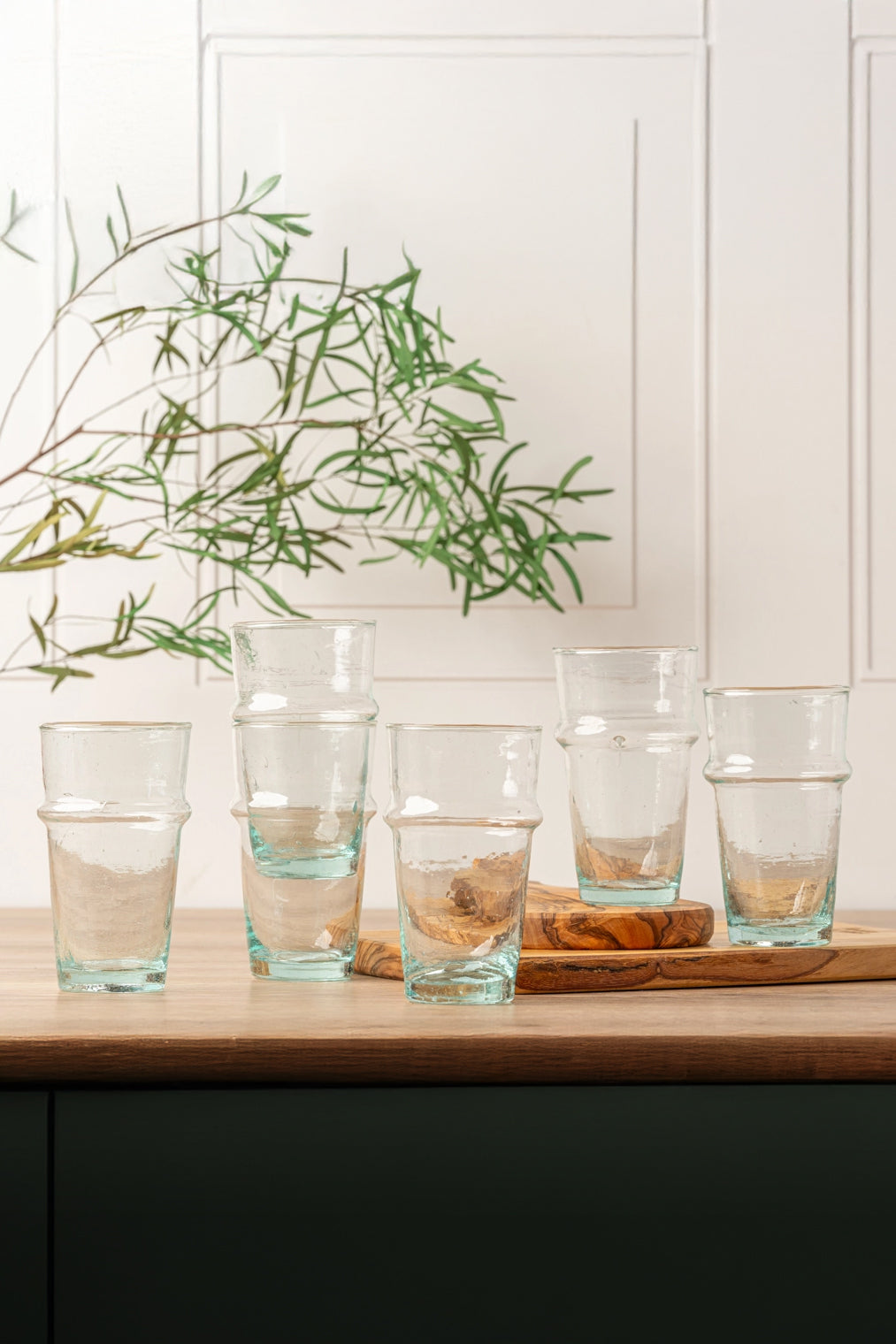 Set of 6 - Hand-blown Moroccan Beldi Glasses
