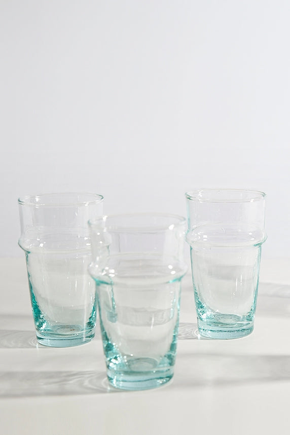 Set of 6 - Hand-blown Moroccan Beldi Glasses