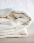 Moroccan Pom Pom Wool Blanket - Natural White