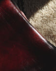 Cherrywood - Luxury Genuine Leather Cube Pouf - 20" x 14"inches