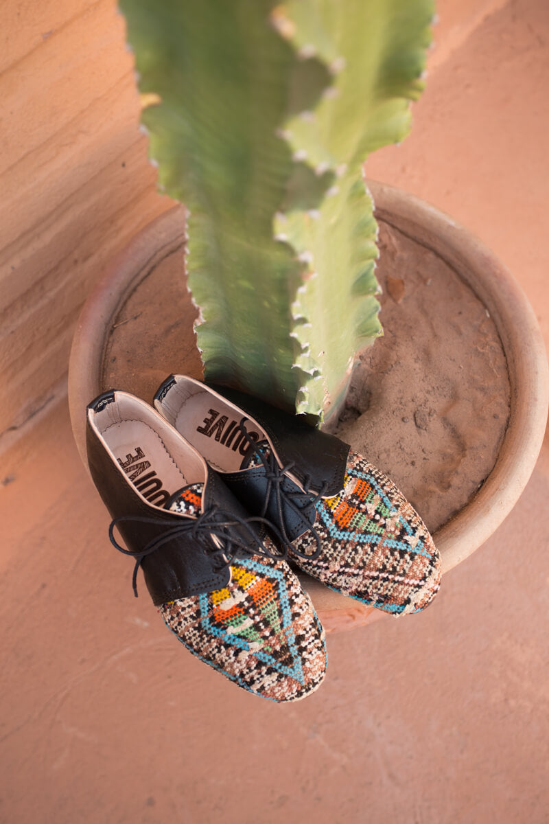 Moroccan Rug Shoes - One-of-a-kind Women's Rug Oxfords - OUIVE