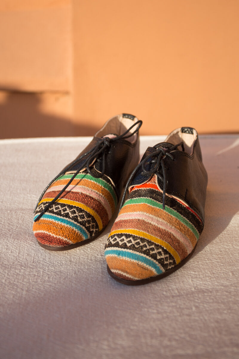 Moroccan Rug Shoes - One-of-a-kind Women's Rug Oxfords - OUIVE