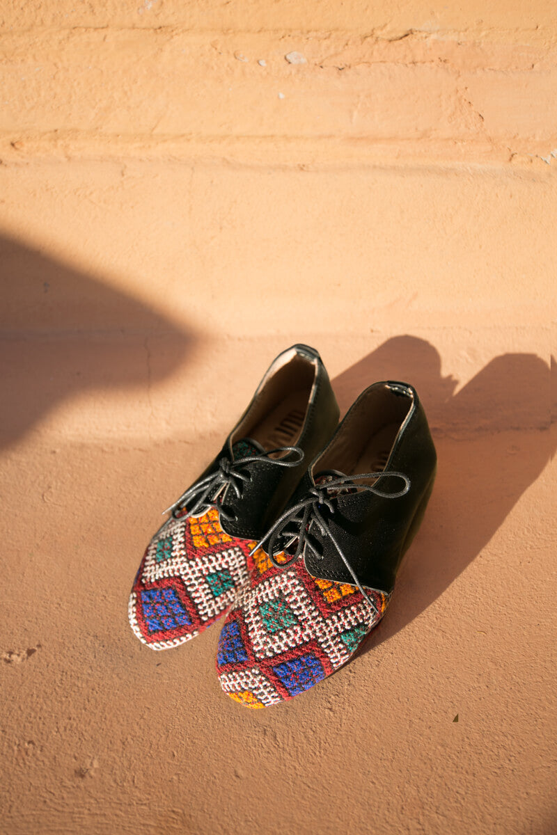 Moroccan Rug Shoes - One-of-a-kind Women's Rug Oxfords - OUIVE