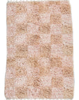 Made-to-Order Coral & Sage Checker Board Moroccan Wool Area Rug - Available in 3 Color Combinations