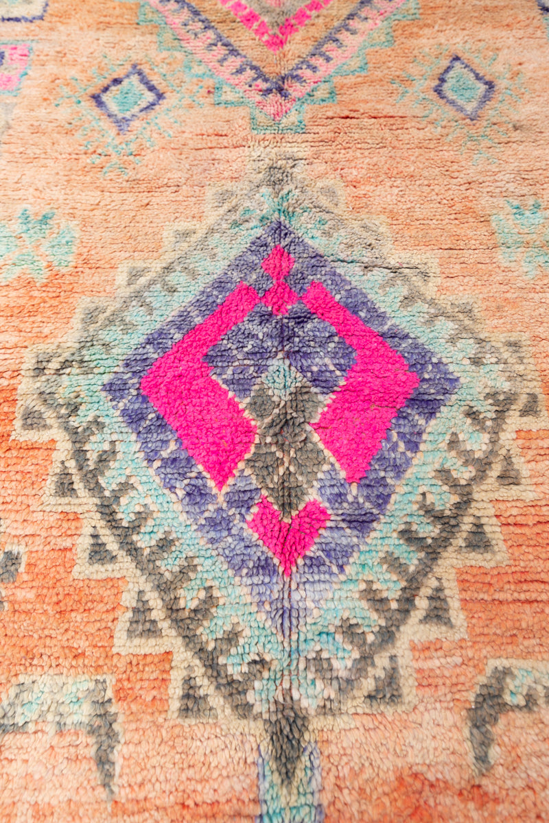 Peach Vintage Zemmour Moroccan Rug - 11'2 x 6'10