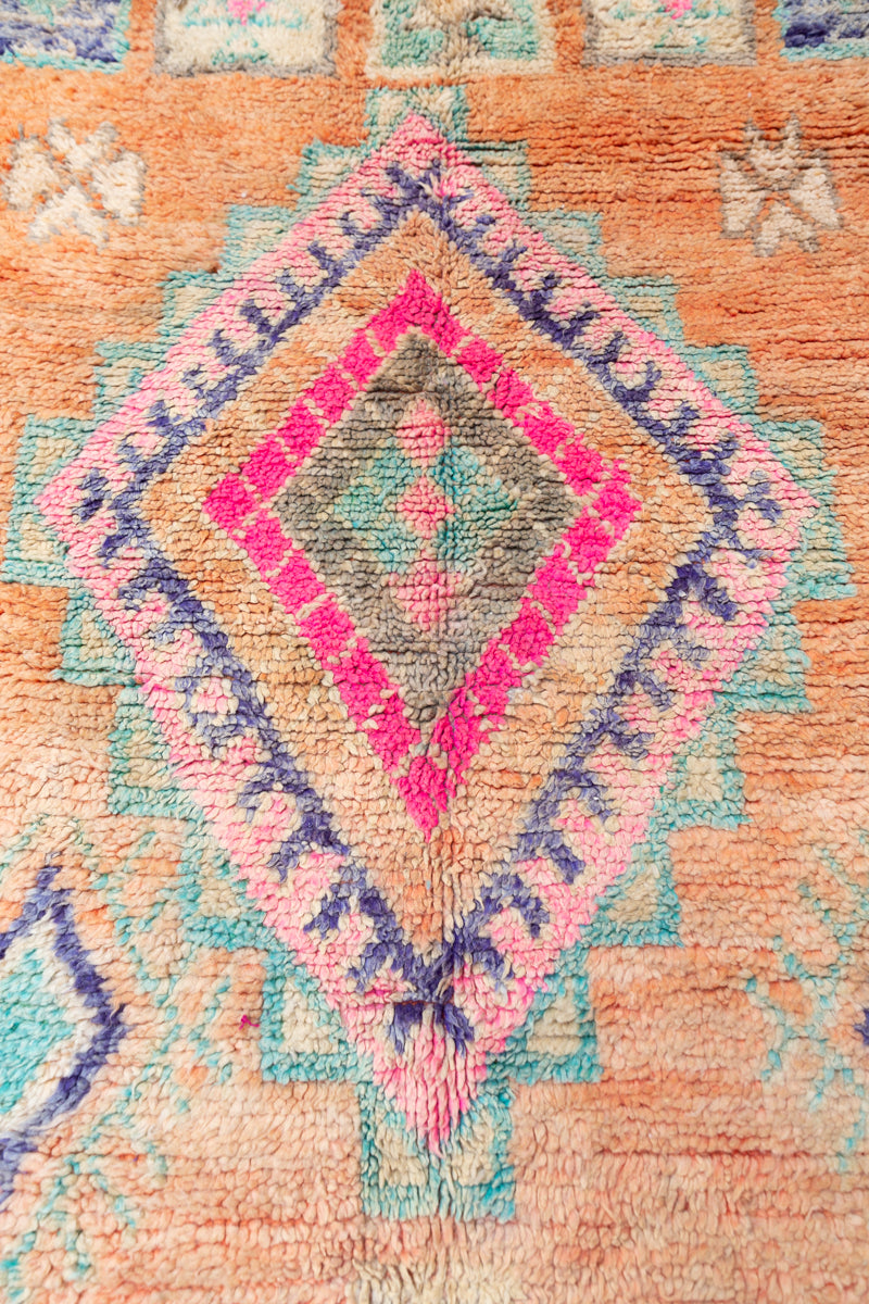 Peach Vintage Zemmour Moroccan Rug - 11'2 x 6'10