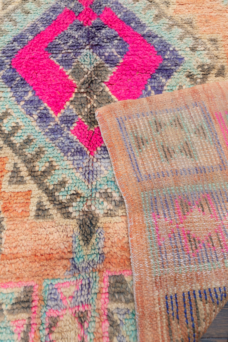 Peach Vintage Zemmour Moroccan Rug - 11'2 x 6'10
