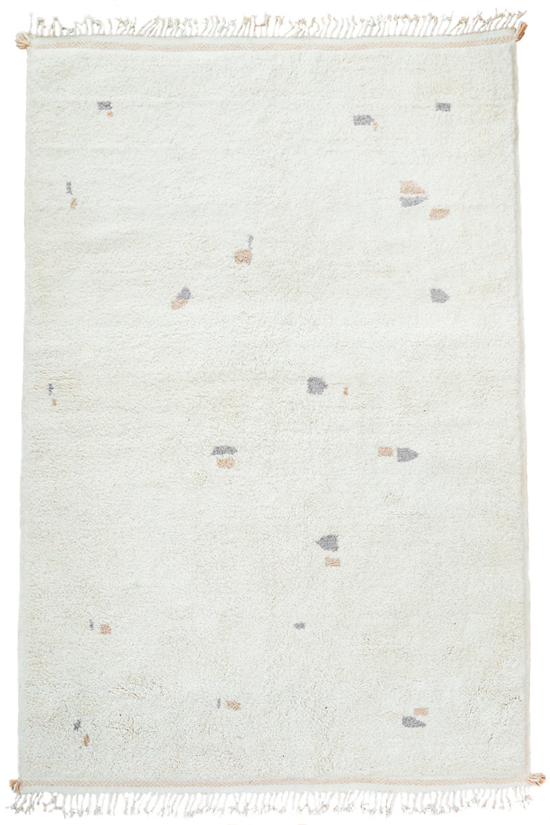 Gray and Champagne Blush PEBBLE Customizable Moroccan Wool Rug