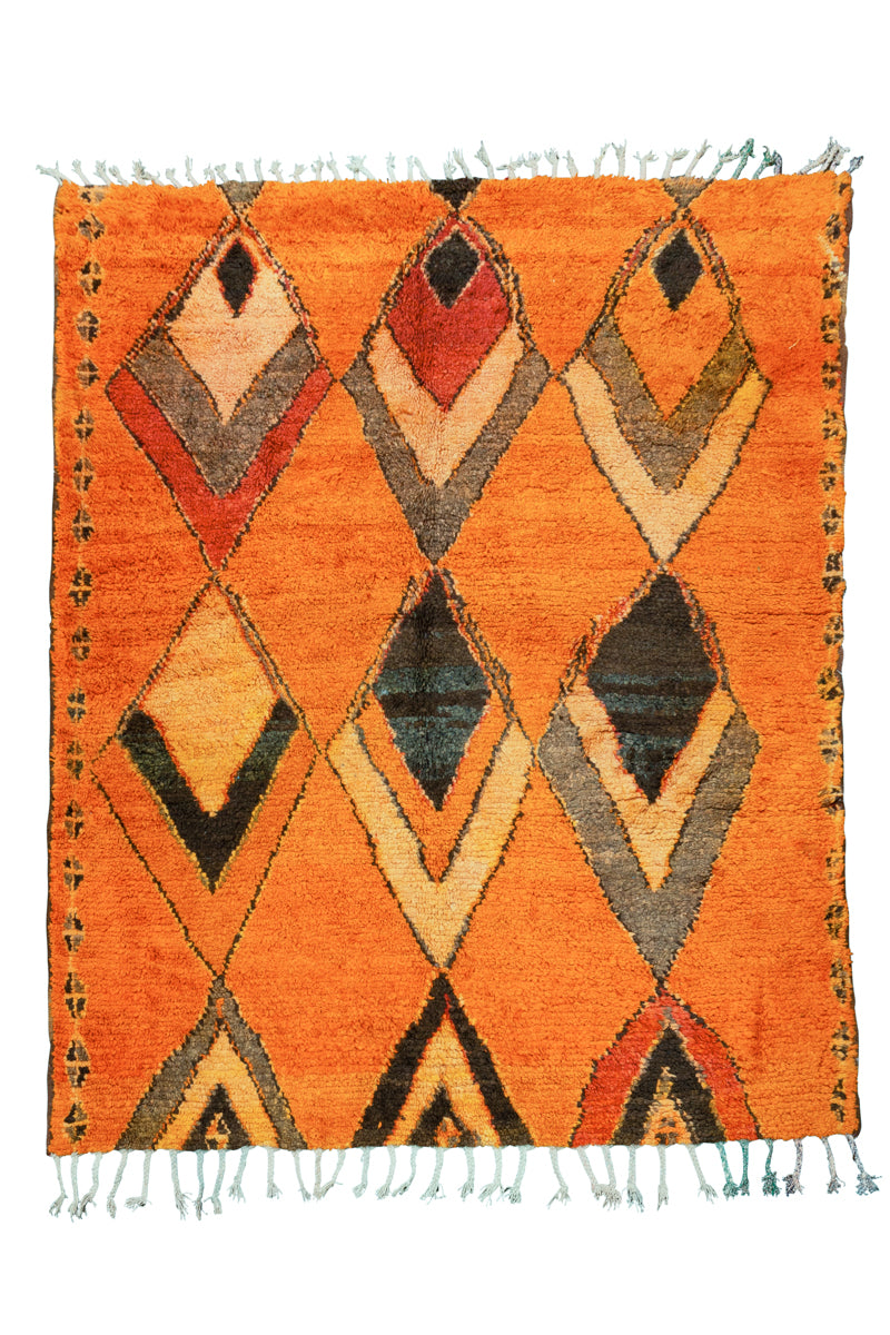 TANGERINE DREAM Vintage Moroccan Rug - 6'7 x 5'6