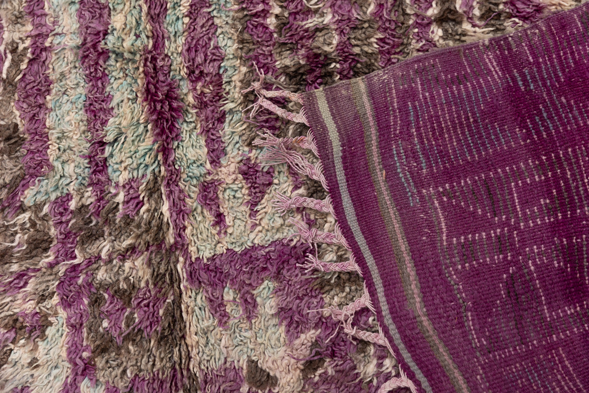 VILLAGESCAPE - Purple Vintage Talsint Moroccan Rug - 10'4 x 6'1