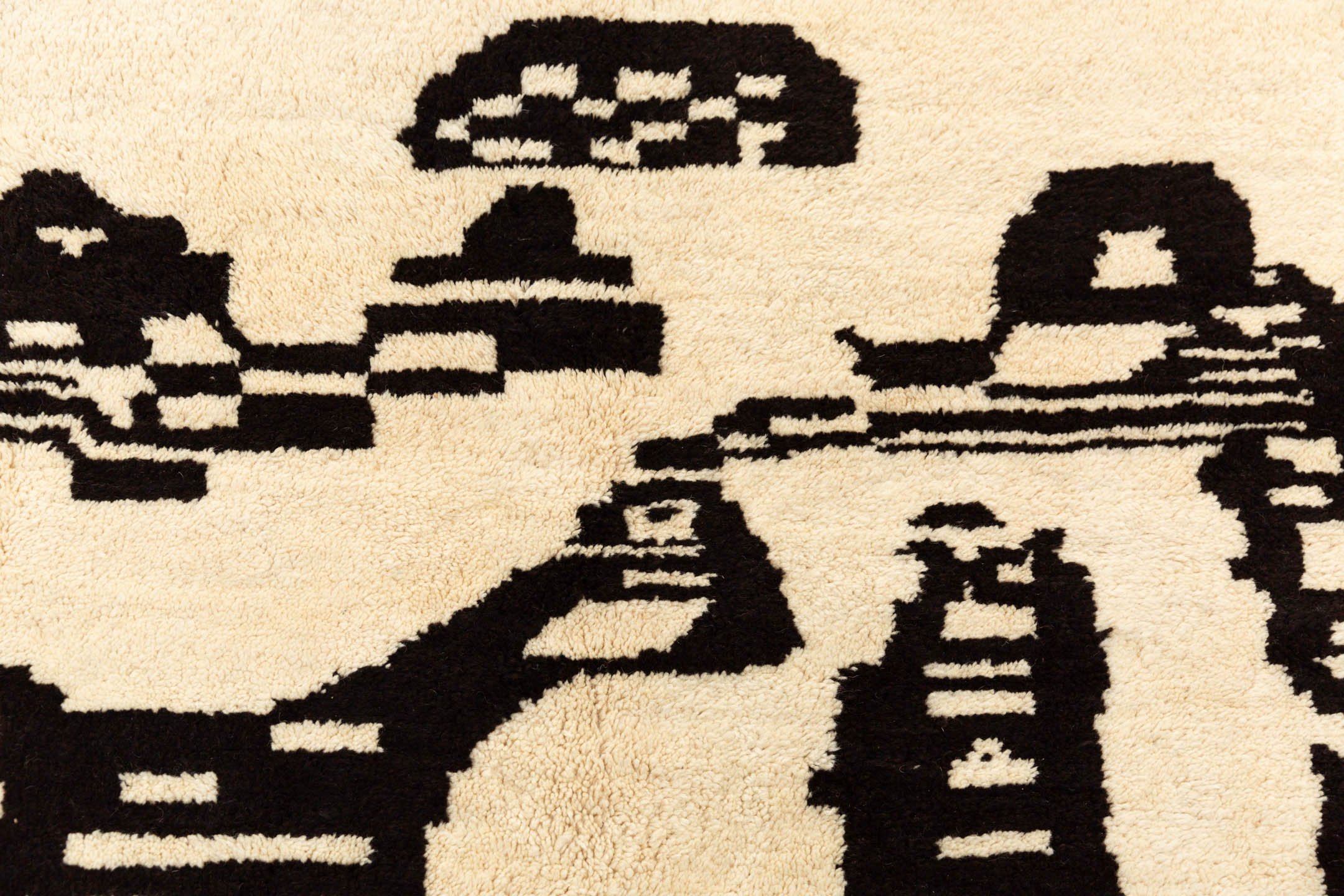 RORSCHACH Cream and Black Moroccan Area Rug - 10'4 x 8'