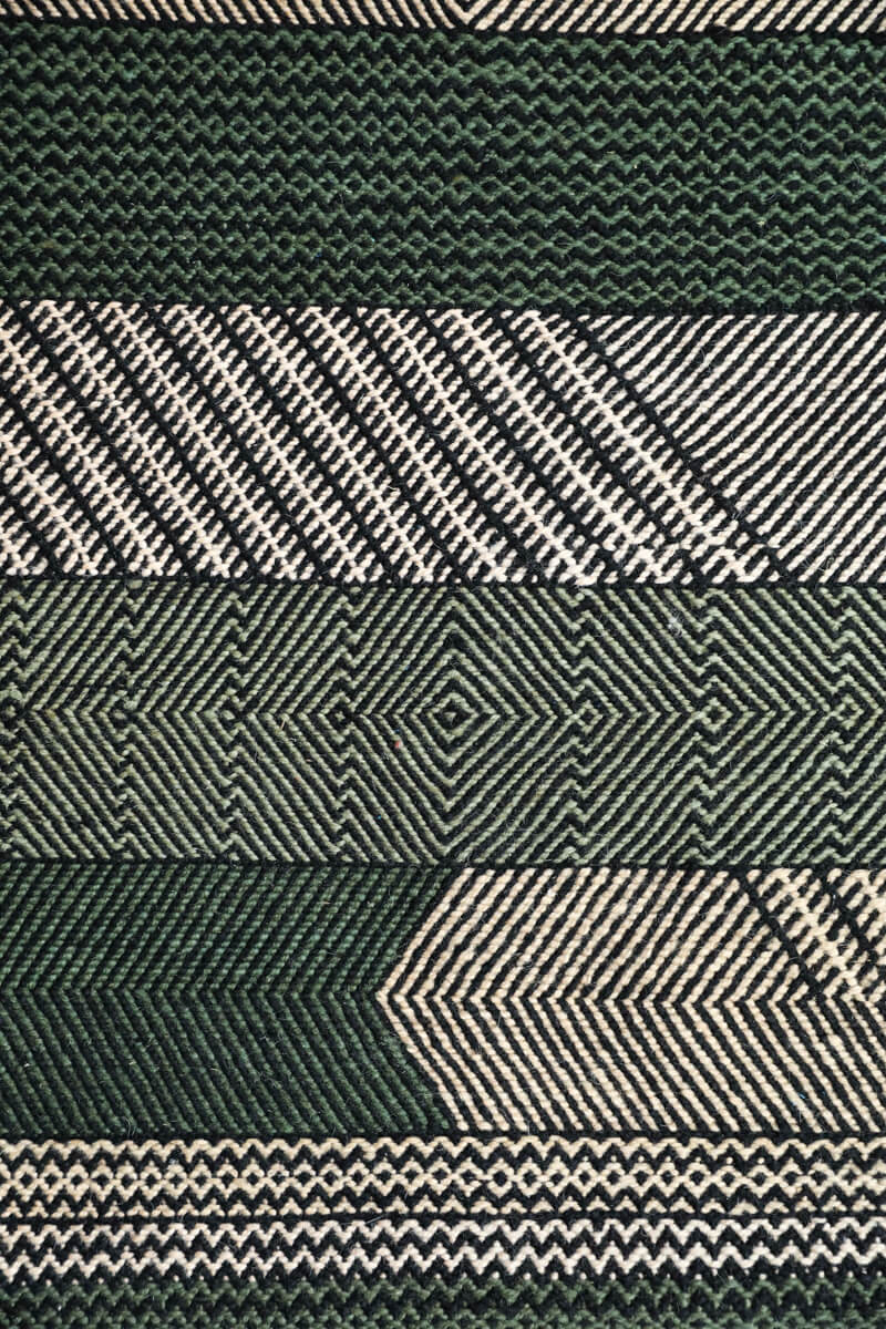 Striped Chadoui - Flatweave Moroccan Rug (Made-to-order) - Forest